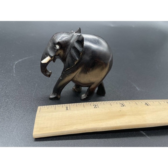 Hand Carved Wooden Elephant Family Mama And Babies Set Of 3 Vintage Elephants - Picture 13 of 15